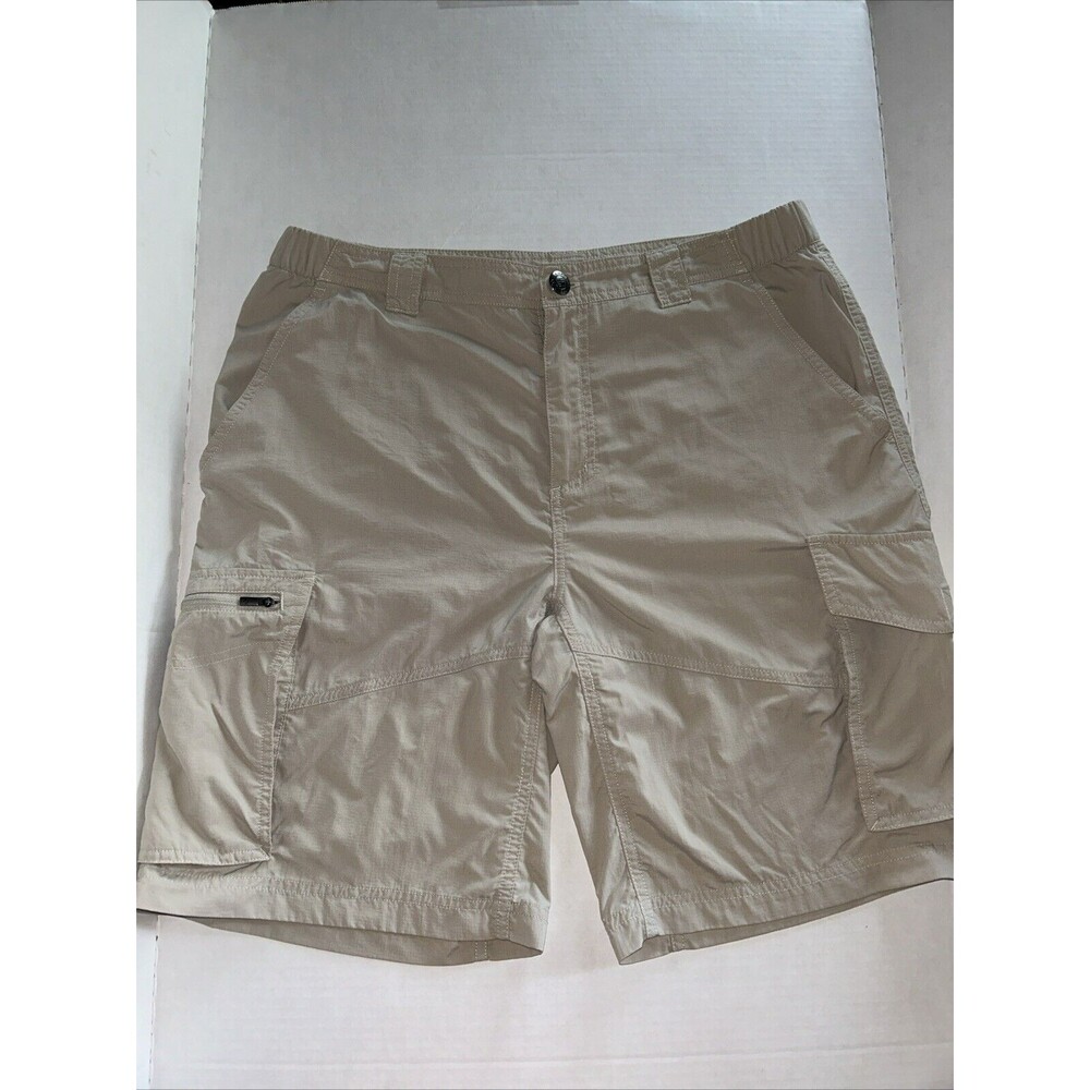 Columbia Omni Shade Sun Protection Utility Sz 34 Beige Hiking Shorts
